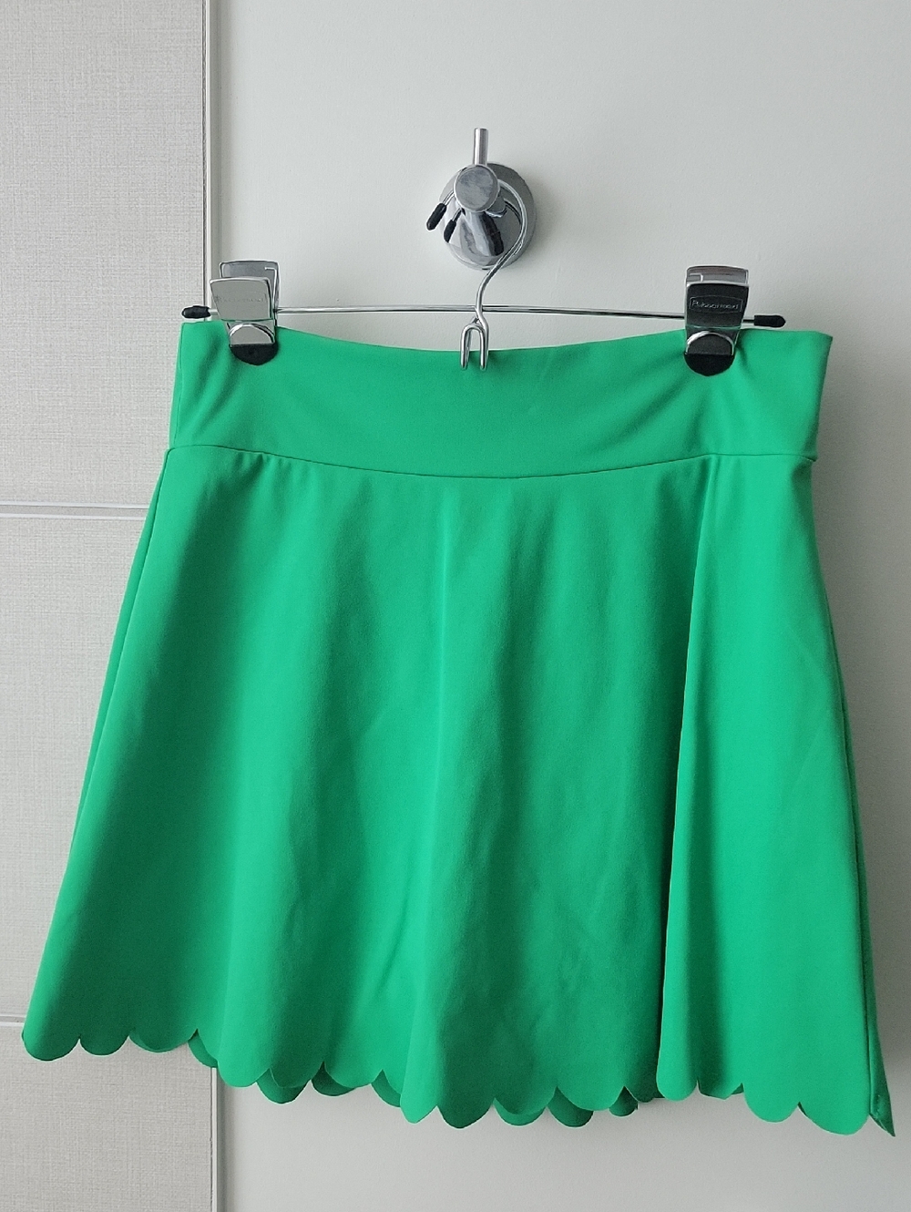 J. Crew Bright Green Scalloped Skater Skirt